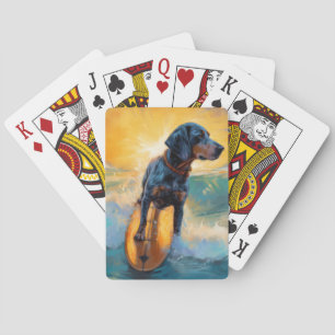 Bluetick Coonhound strand surfen schilderij Pokerkaarten