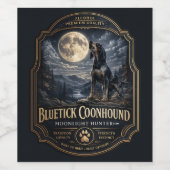 Bluetick Coonhound Wijn Etiket (Enkel label)