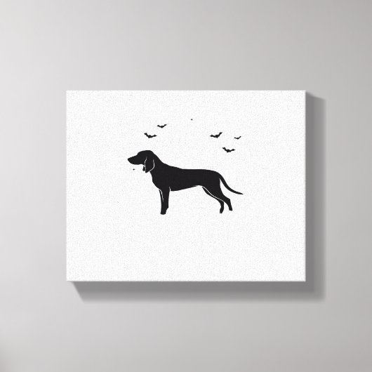 Bluetick Dog - Halloween Moon Silhouette Classic T Canvas Afdruk (Voorkant)