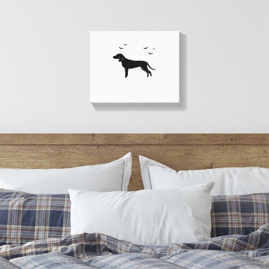 Bluetick Dog - Halloween Moon Silhouette Classic T Canvas Afdruk (Insitu (Slaapkamer))