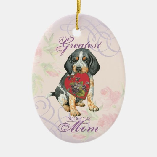 Bluetick Heart Mam Ceramic Ornament (Voorkant)
