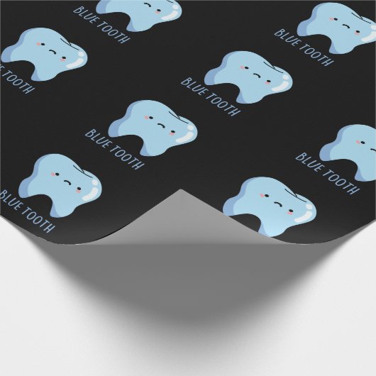 Bluetooth Funny Technical Blue Tooth Pun Dark BG Cadeaupapier (Hoek)