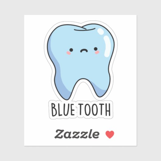Bluetooth Funny Technical Blue Tooth Pun Sticker (Vel)
