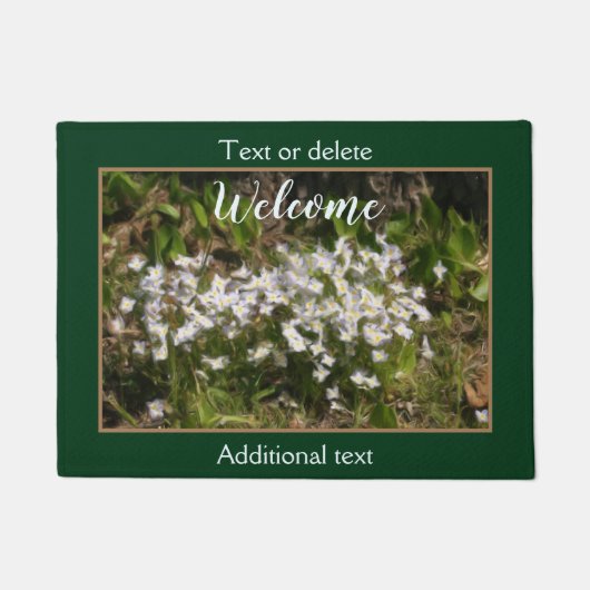 Bluets Tiny Flowers Olieverfschilderij gepersonali Deurmat (Voorkant)