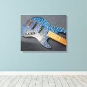 BlueWave basgitaar canvas Afdruk (Insitu (Houten vloer))
