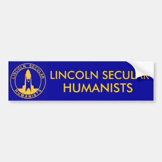blueyellowlsh2, LINCOLN SECULIER , HUMANISTEN Bumpersticker