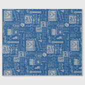 Bluff City Blue Kerstmis Cadeaupapier (Vlak)