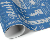 Bluff City Blue Kerstmis Cadeaupapier (Rol Hoek)