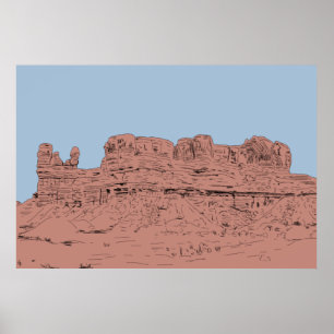 Bluff, Utah Illustratie Poster