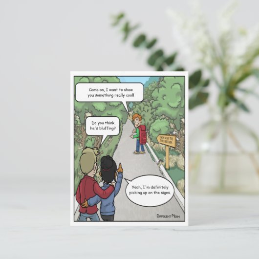 Bluffing Funny Briefkaart (Staand voorkant)