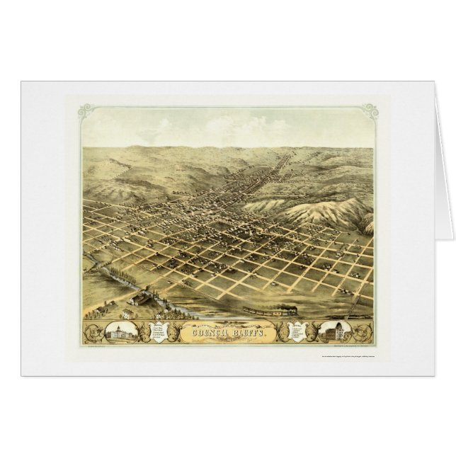 Bluffs du Conseil, carte panoramique d'IA - 1868 (Devant horizontal)