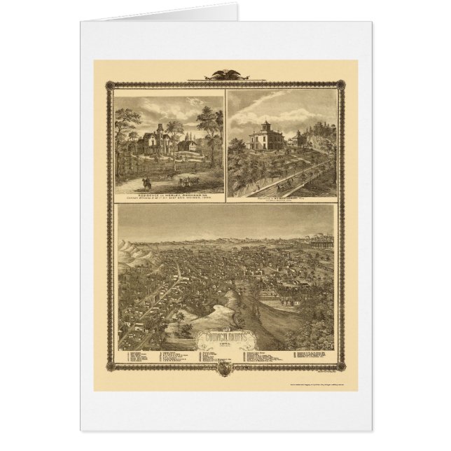 Bluffs du Conseil, carte panoramique d'IA - 1875 (Devant)