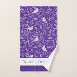 Blugubre mauve et blanc hivernal Oiseau floral