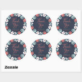 Bluish Chalkboard Floral bedankt Ronde Sticker (Vel)