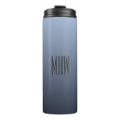 Bluish Gradient aangepaste monogram tumbler Thermosbeker (Voorkant)