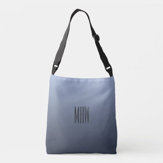 Bluish Gradient aangepaste monogram zakken Crossbody Tas (Achterkant)