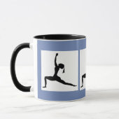 Bluish Grey Combo 'Fun Yoga Design Coffee Mok/Cup Mok (Links)