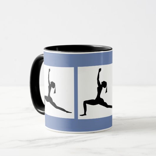 Bluish Grey Combo 'Fun Yoga Design Coffee Mok/Cup Mok (Voorkant links)