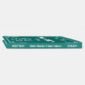 Bluish Groen & Wit Bruiloft Gastenboek (Rug)