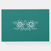 Bluish Groen & Wit Bruiloft Gastenboek (Achterkant)