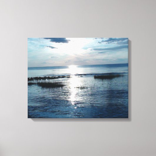 Bluish Sunset over Cape Cod Beach Canvas Afdruk (Voorkant)