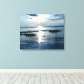 Bluish Sunset over Cape Cod Beach Canvas Afdruk (Insitu (Houten vloer))