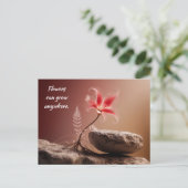 Blume auf Stein mit Spruch Briefkaart (Staand voorkant)