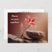 Blume auf Stein mit Spruch Briefkaart (Voorkant / Achterkant)