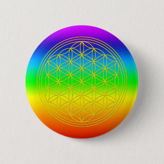 Blume des Lebens chakra 2 Ronde Button 5,7 Cm