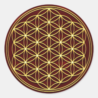 Blume des Lebens -Flower of life - Gold Ronde Sticker