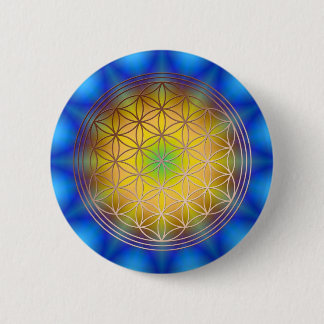 Blume des Lebens Motiv 10 Ronde Button 5,7 Cm