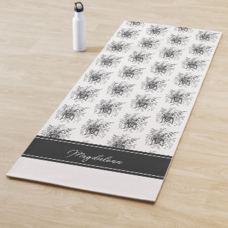 Blume Tangle Art, gezeichnet -  Yogamat