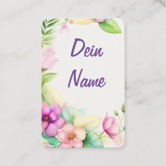 Blumen Halbkranz Aquarellzeichnung Visitekaartje