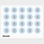 Blumen lila blau | Fotoaufkleber hellblau Ronde Sticker (Vel)