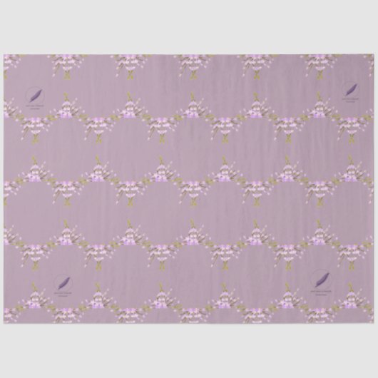 Blumen mauve Mel Mae Schmidt Stationery Tissuepapier (Voorkant)