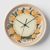 Blumen Wanduhr im Retro Design (Voorkant)