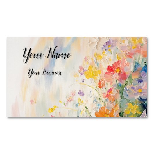 Blumenmotiv in Ölfarben Magnetisch Visitekaartje (Voorkant)