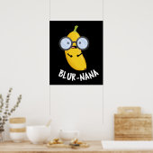 Blur-nana Funny Banana Pun Dark BG Poster (Keuken)