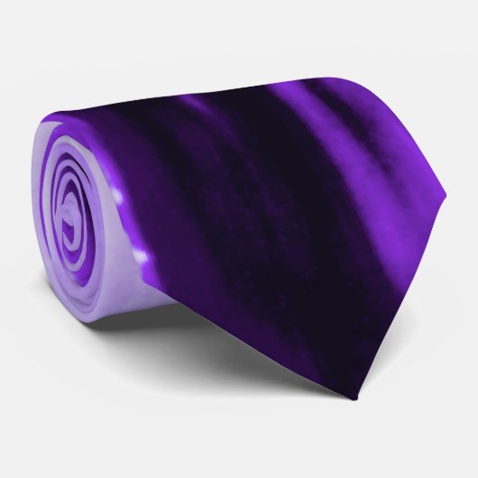 "Blur" — Paarse en witte Abstracte neksteen Stropdas (Opgerold)