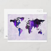 Blurple Stripes Map Briefkaart (Voorkant / Achterkant)