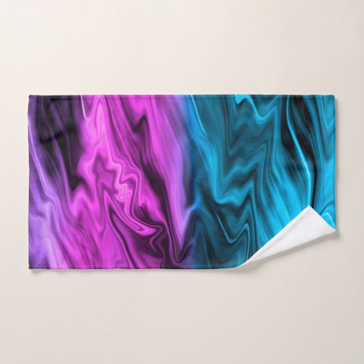 Blurred background fashionable crimson and blue bad handdoek (Handdoek)