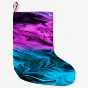 Blurred background fashionable crimson and blue kleine kerstsok