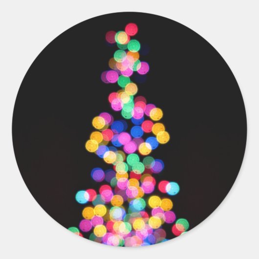 Blurred kerstlampjes ronde sticker (Voorkant)