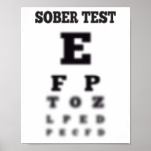 Blurred Sober Test Eye Chart Poster