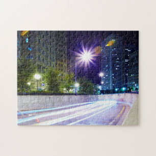 Blurred Traffic at Night Legpuzzel
