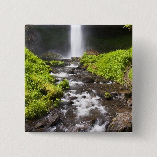 Blurred Waterfall en River Vierkante Button 5,1 Cm (Voorkant)