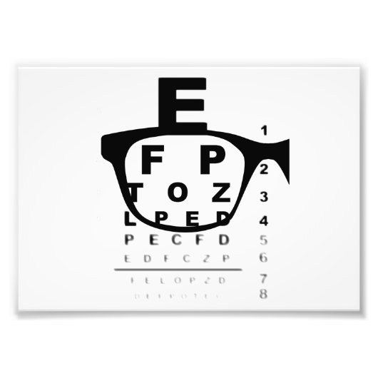 Blurry Eye Test Chart Foto Afdruk (Voorkant)