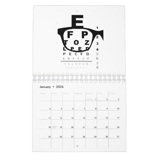 Blurry Eye Test Chart Kalender (Jan 2026)