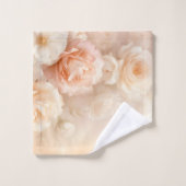 Blush 3 D Roses Monogramme Aquarelle (Gant de toilette)
