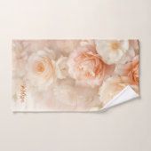 Blush 3 D Roses Monogramme Aquarelle (Serviette à main)